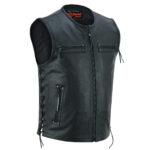 Bandit Mens Motorcycle Leather Vest Daniel Smart Manufacturing 3