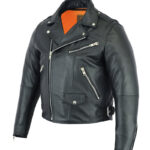 Black Falcon Mens Leather Motorcycle Jacket Daniel Smart Manufacturing 3
