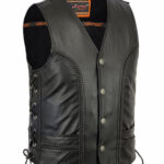 Gage Mens Motorcycle Leather Vest Daniel Smart Manufacturing