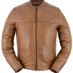 Rustic Stunner Mens Brown Fashion Leather Jacket Daniel Smart Manufacturing