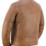 Rustic Stunner Mens Brown Fashion Leather Jacket Daniel Smart Manufacturing 7
