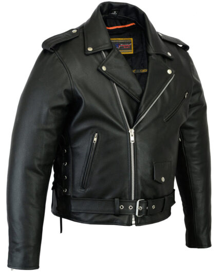 Trekker Mens Leather Motorcycle Jacket Daniel Smart Manufacturing 3
